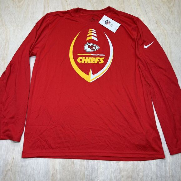 NEW XL Kansas City Chiefs Nike Red Icon Legend Long Sleeve Dri Fit Shirt - Picture 1 of 10